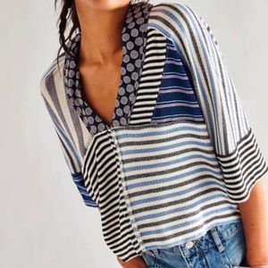 We the free Mixprint THE STRIPE IS RIGHT top